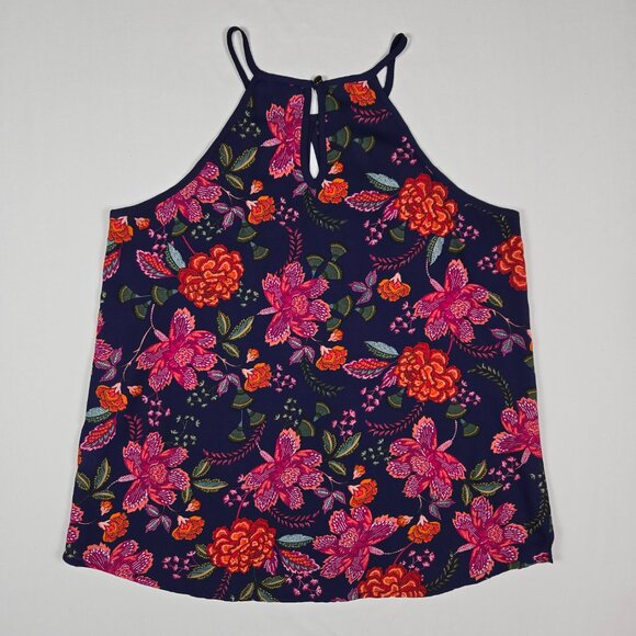 Papermoon Women’s Floral Keyhole Halter Top Boho Vacation Beach Size S - Picture 6 of 13